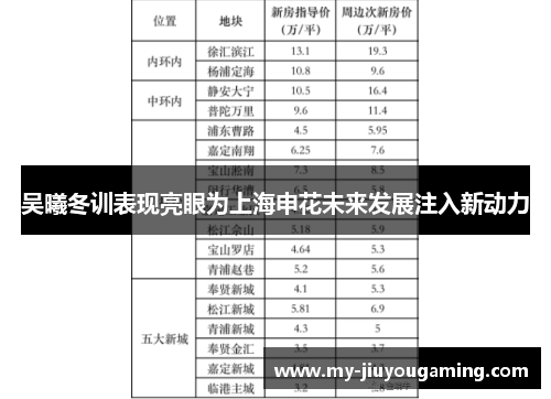 吴曦冬训表现亮眼为上海申花未来发展注入新动力