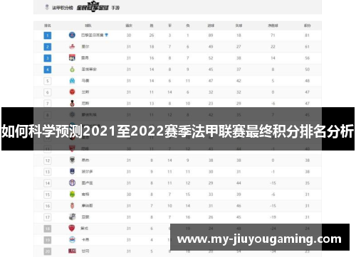 如何科学预测2021至2022赛季法甲联赛最终积分排名分析